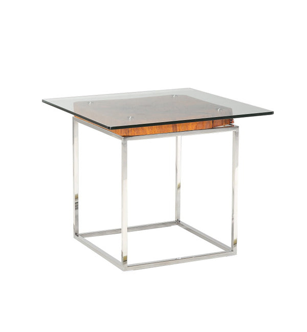 20' Wood  Steel  and Glass Tree Root End Table