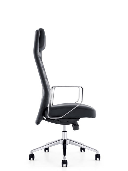 51' Black Plastic and Aluminum High Back Office Chair