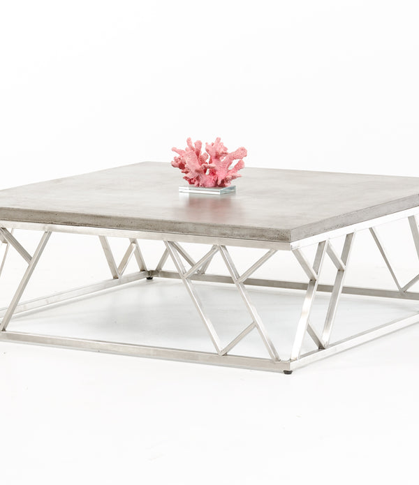 13' Concrete and Steel Coffee Table