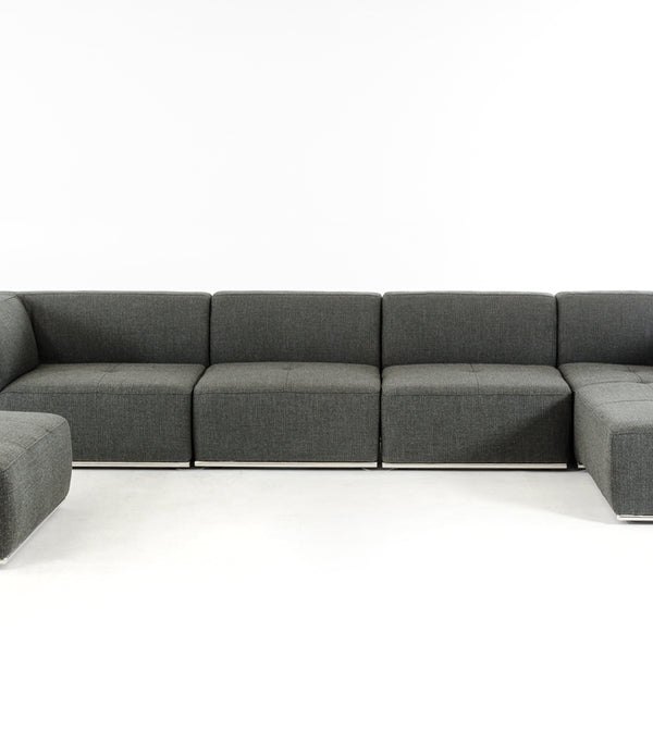 Gray Modular 5 Piece Sectional with Ottoman