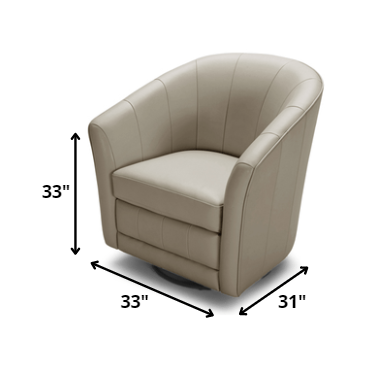 33' Grey Eco Leather  Foam  and Steel Accent Chair