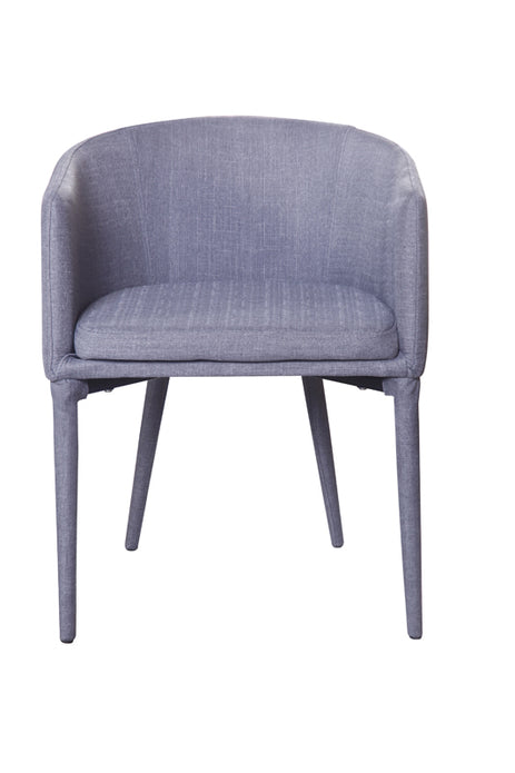 28' Grey Fabric and Metal Dining Chair