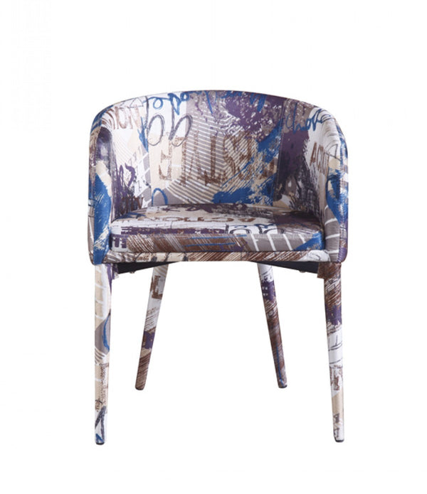 Modern Pattern Fabric Wrapped Dining  or Accent Chair