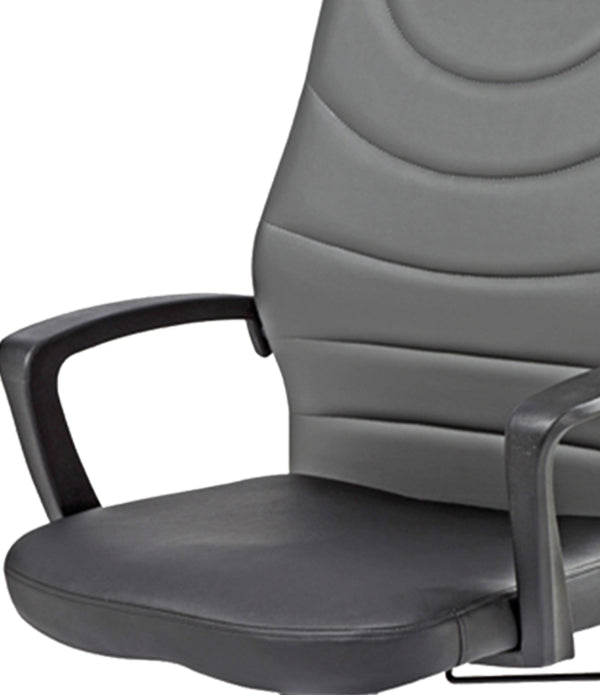 48' Black Leatherette  Plastic  and Steel Office Chair