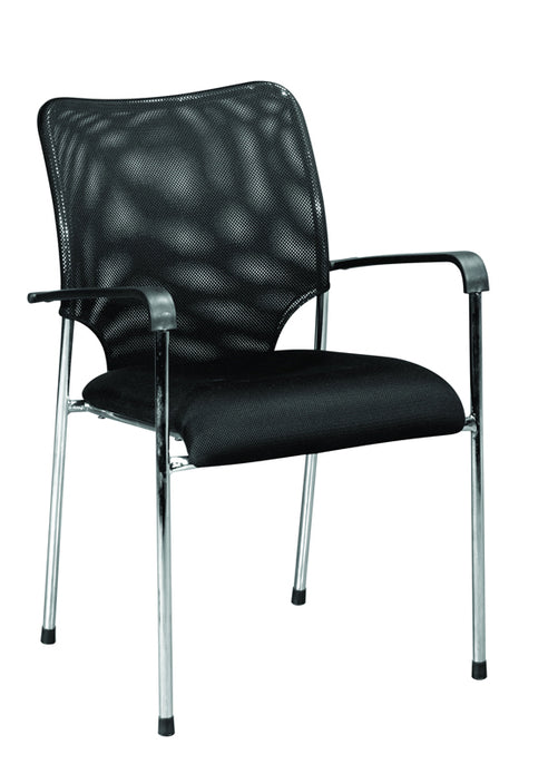 Five 33' Black Mesh and Steel Office Chairs