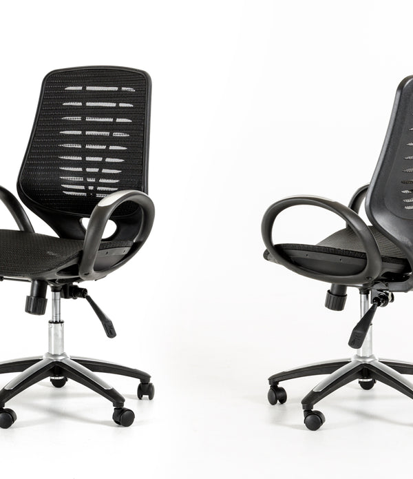 41' Black Plastic and Steel Office Chair