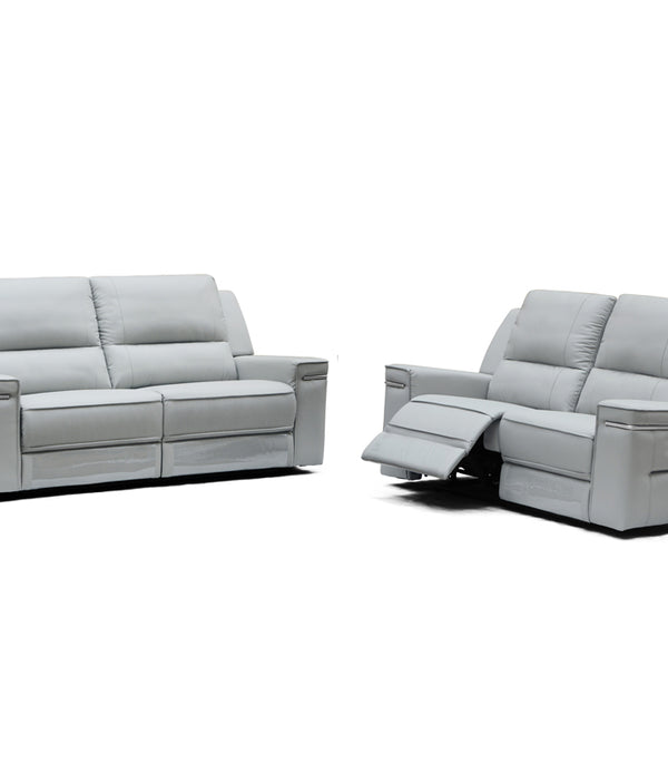 39' Grey Leatherette  Foam  Steel  and Wood Sofa Set