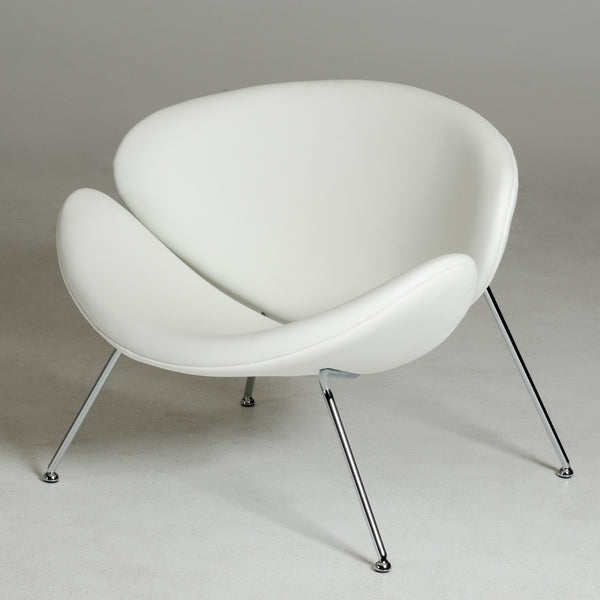 28' White Leatherette Accent Chair