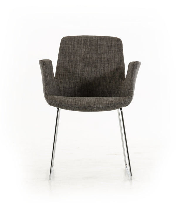 33' Grey Fabric  Polyester  and Metal Dining Chair