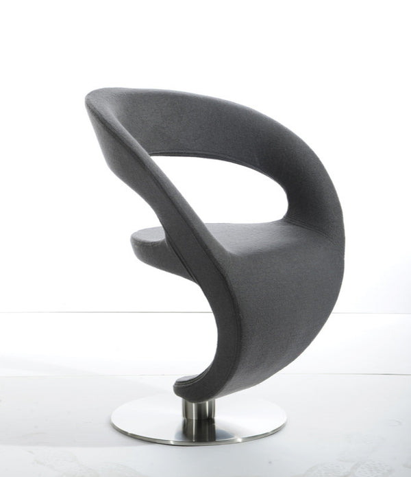 32' Grey Fabric  Polyester  and Wool Lounge Chair