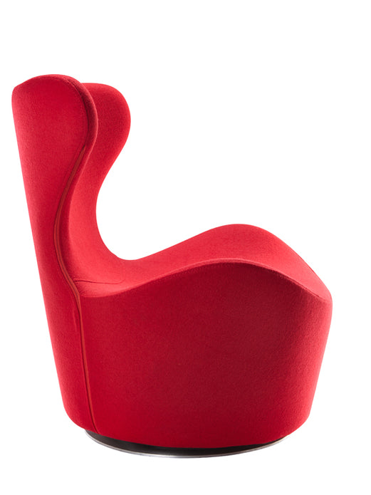 31' Red Fabric  Polyester  and Wood Accent Chair