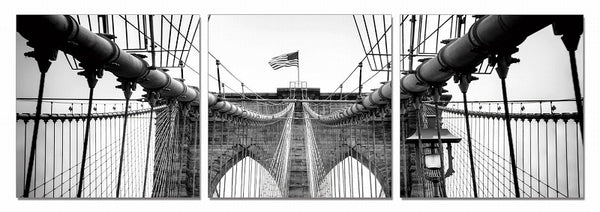 24' Black and White Canvas 3 Horizontal Panels Photo