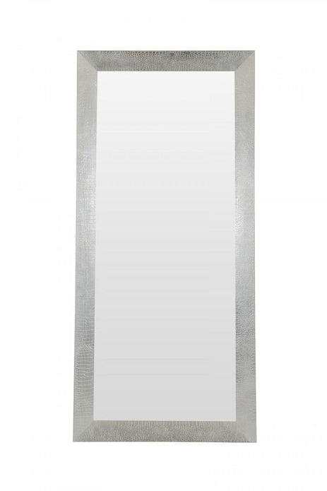 83' Silver Crocodile Glass Floor Mirror