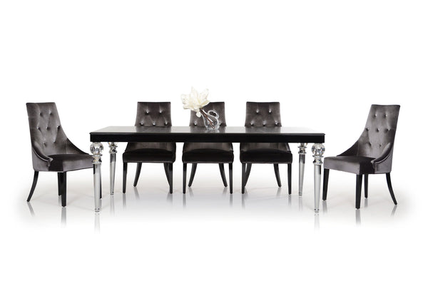 31' Black Crocodile Lacquer Dining Table