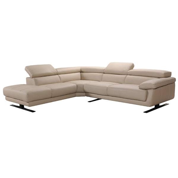 35' Taupe Leather Sectional Sofa