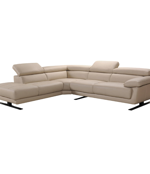 35' Taupe Leather Sectional Sofa