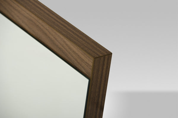 24' Walnut Veneer and Glass Mirror