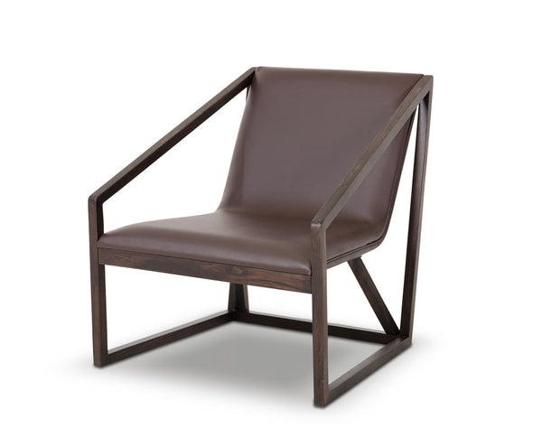 29' Brown Eco Leather Lounge Chair