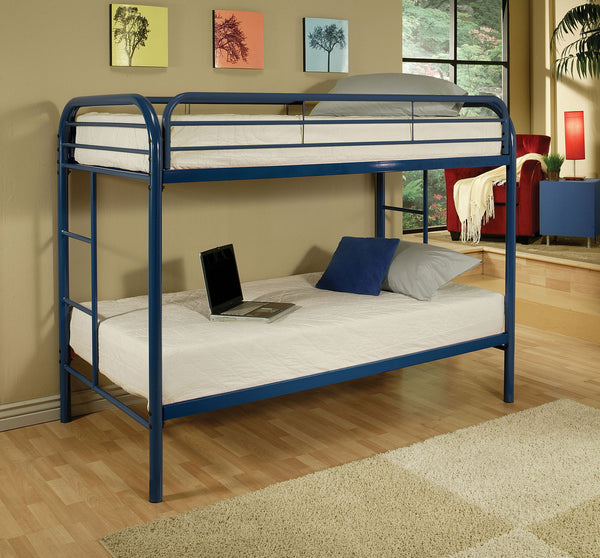 78' X 41' X 60' Twin Over Twin Blue Metal Tube Bunk Bed