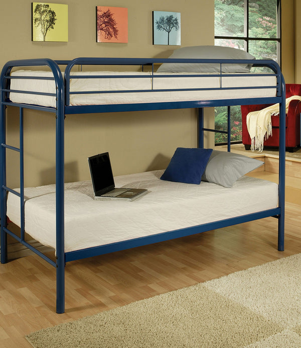 78' X 41' X 60' Twin Over Twin Blue Metal Tube Bunk Bed