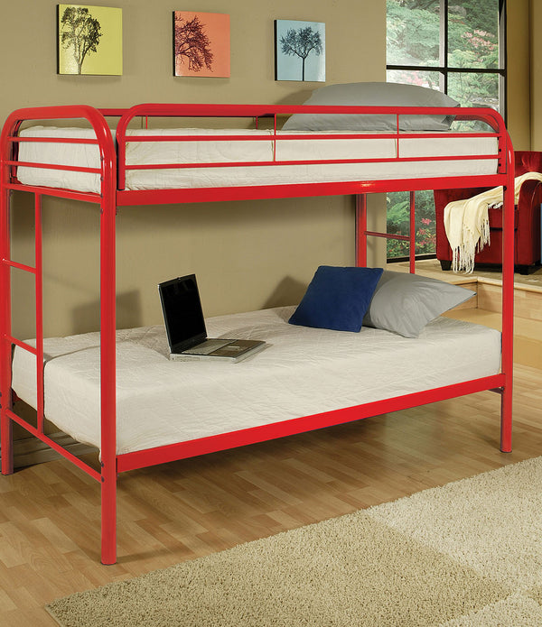 78' X 41' X 60' Twin Over Twin Red Metal Tube Bunk Bed