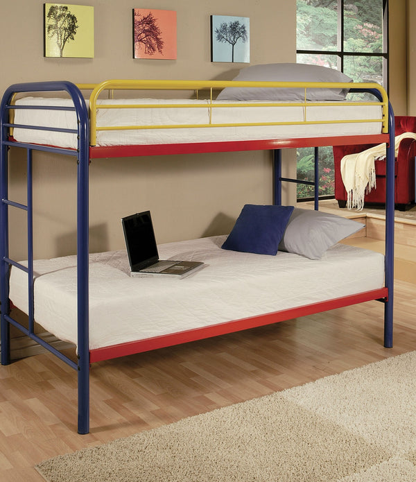 78' X 41' X 60' Twin Over Twin Rainbow Metal Tube Bunk Bed