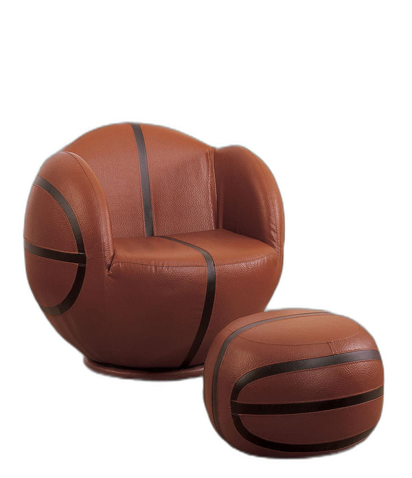 All Star 2Pc Pack Chair & Ottoman, Basketball