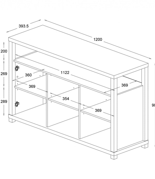 Hill Cabinet with 3 Doors Espresso