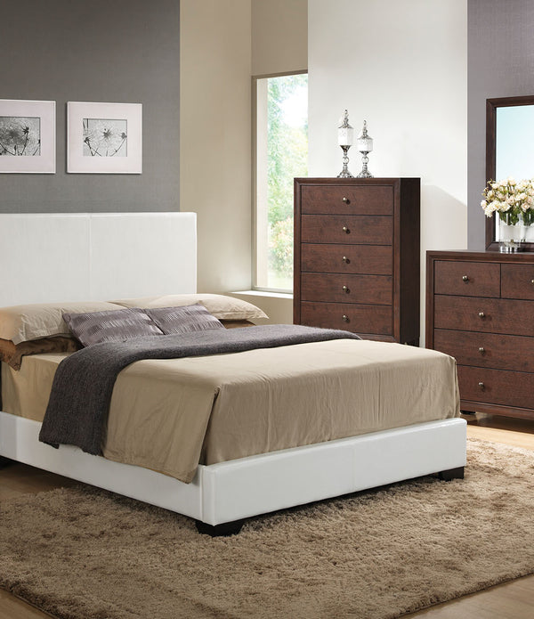 86' X 79' X 47' White Pu Eastern King Panel Bed