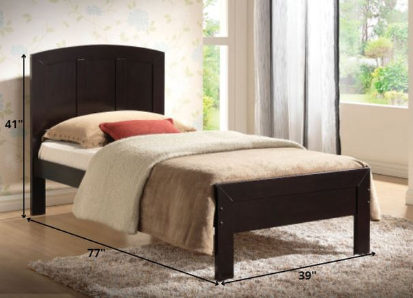 Twin Bed, Wenge - Poplar Wood, Laminated Ve Wenge