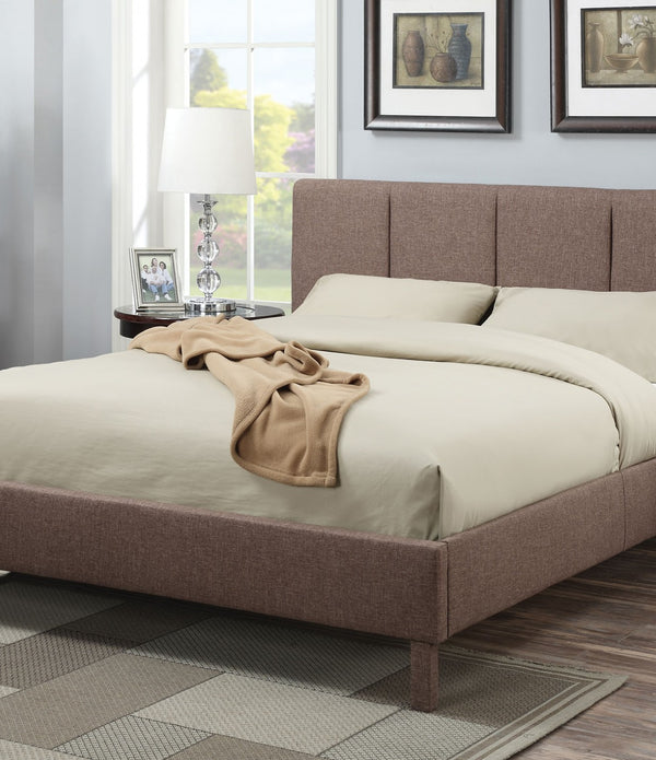 92' X 79' X 51' King Light Brown Linen Bed