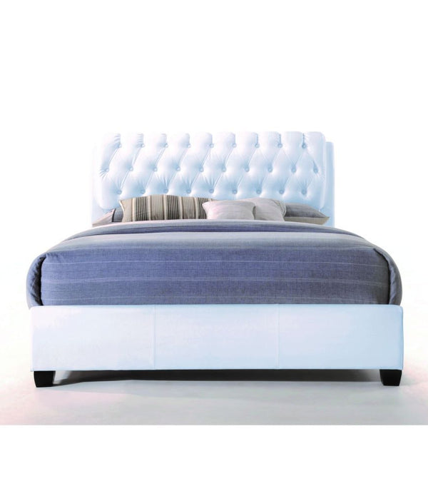 90' X 79' X 49' White Pu Button Tufted King Bed