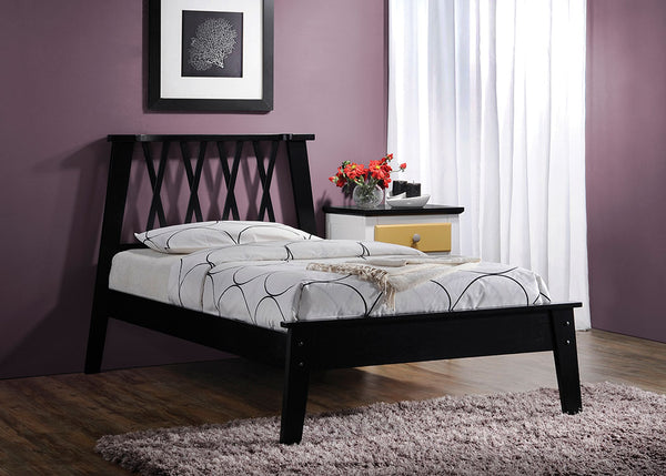 Full Bed, Black - Poplar Wood Black