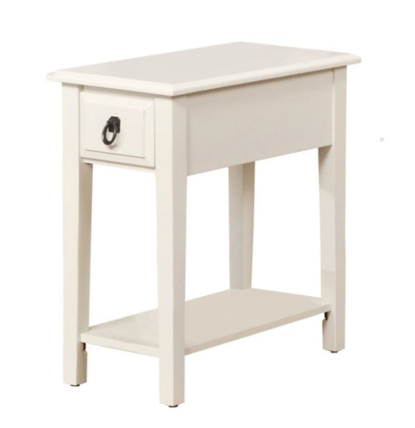 Cottage White Wooden Magazine Rack Side Table