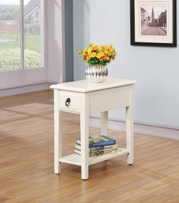 Cottage White Wooden Magazine Rack Side Table