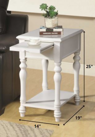 Side Table, Ivory - Wood (Solid), MDF Ivory