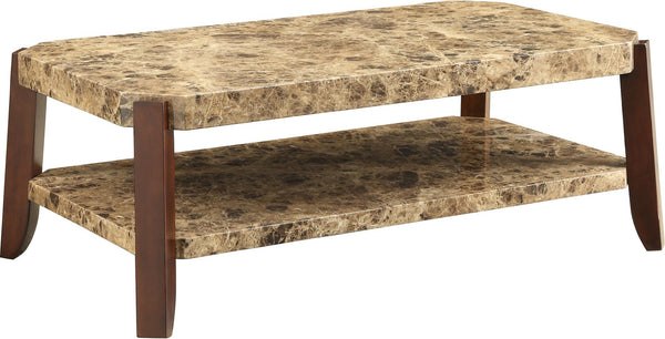 48' X 26' X 18' Faux Marble And Brown Coffee Table