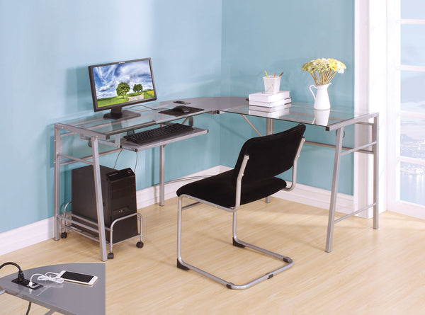 Brielle Computer Desk, Silver