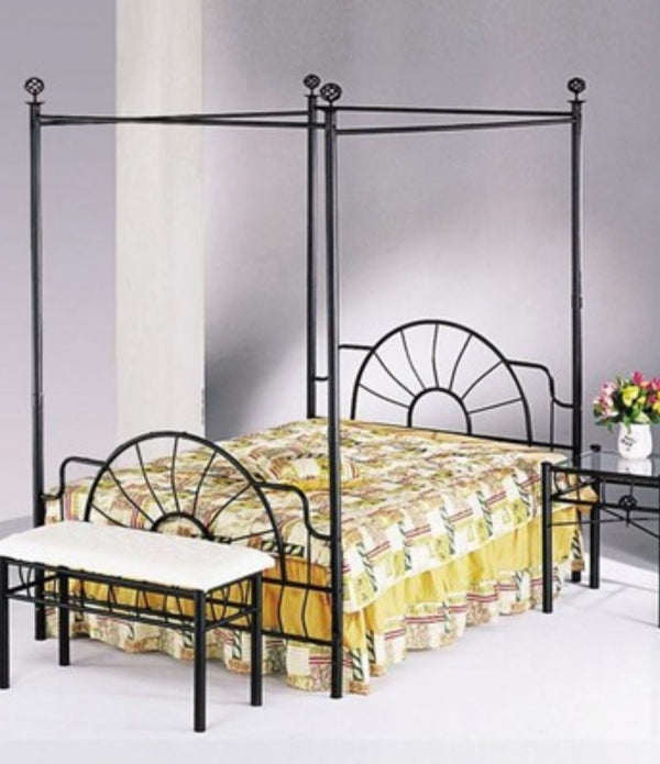 85' X 60' X 83' Queen Sandy Black Headboard Footboard And Canopy