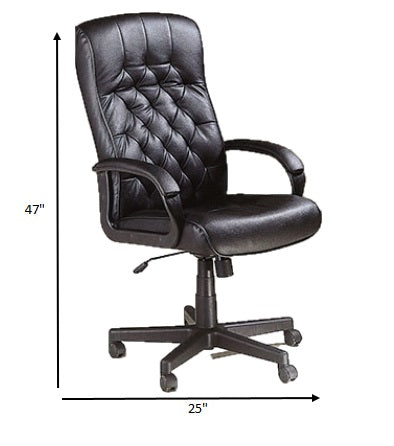 Charles Office Chair with Pneumatic Lift, Black PU