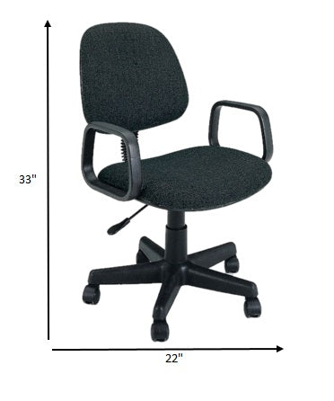 22' X 22' X 33' Black Fabric Office Chair With Pneumatic Lift