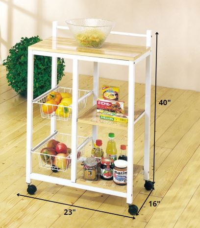 Sitara Kitchen Cart, White & Natural