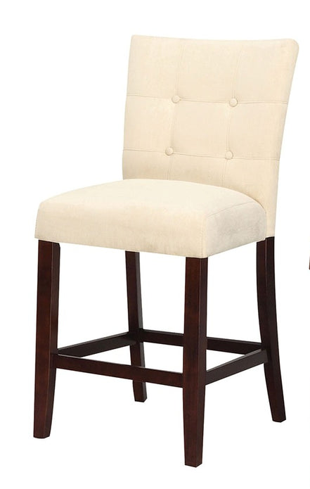 19' X 26' X 42' 2pc Beige Microfiber And Walnut Counter Height Chair