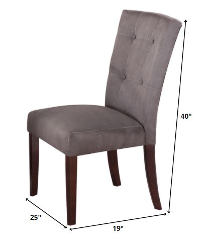 19' X 25' X 40' 2pc Gray Microfiber And Walnut Side Chair