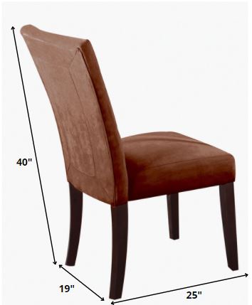 19' X 25' X 40' 2pc Chocolate Microfiber And Walnut Side Chair