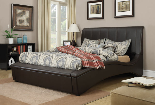 King Bed, Espresso Pu - Pu, Wood & Plywood Espresso Pu