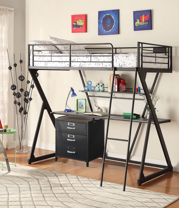 77' X 41' X 72' Sandy Black Steel Tube Loft Bed