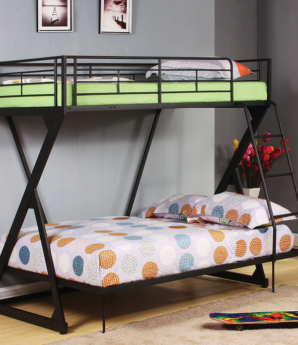 Twin/Full Bunk Bed, Sandy Black - Steel Tube Sandy Black