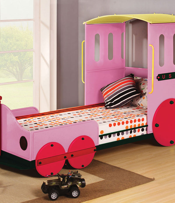 Twin Bed, Pink Train - Metal, Mdf, Pu, 25Kg Fr S Pink Train