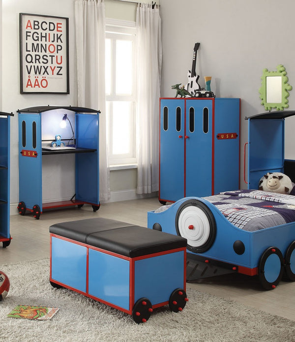 Desk, Blue/Red & Black Train - Metal, MDF, PVC, Blue/Red & Black Train